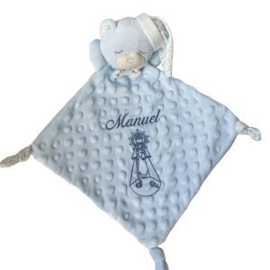 Dou Dou infantil AZUL con Virgen de la Antigua bordada en estilo infantil